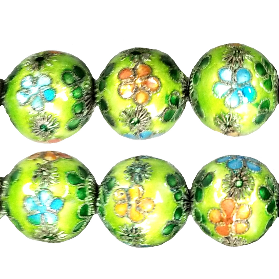 ENAMEL ROUND 16MM APPLE GREEN